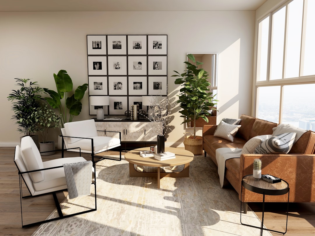 Ficus plant in moderne woonkamerinterieur.